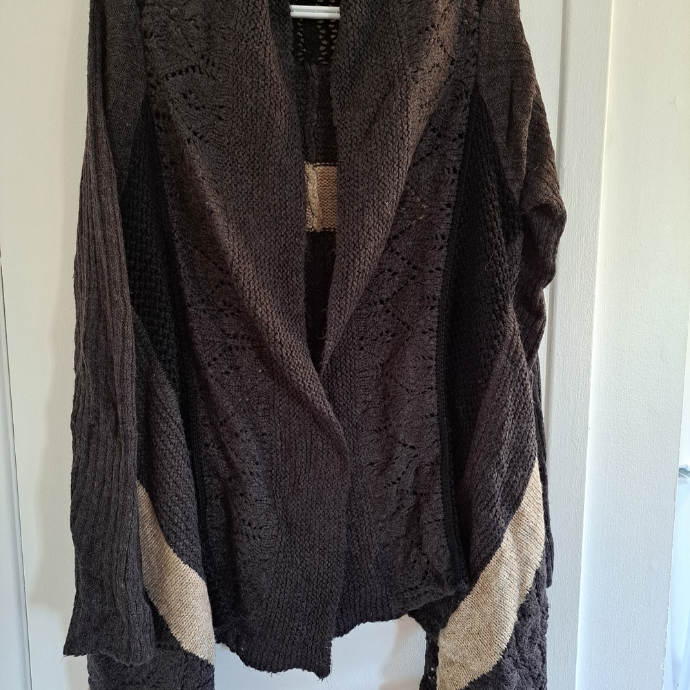 Smart Set Dark Brown and Tan Cardigan